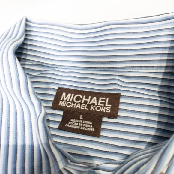 Michael Kors Mens Striped Button-down Shirt Size Large - Picture 6 of 7